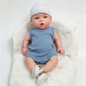 👶 Búp Bê 46 cm 18 inch Silicon Doll Bé Trai Mắt 3D Da Châu Á PVN10225