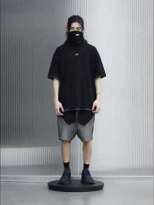 CATSSTAC 22SS ผ้าบาติกล้างกางเกงขาสั้นกระเป๋าใหญ่ประกบล้างและอายุถนนแฟชั่นของผู้ชายสวมใส่ Cyberpunk มืดสวมใส่ Wasand พังก์