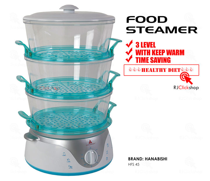 FOOD STEAMER 3 LEVEL HANABISHI HFS45 Lazada PH