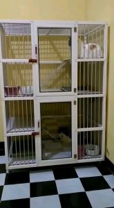 kandang kucing alumunium putih ukuran PxLxT 90x60x120