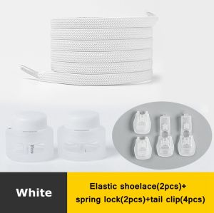 1 Đôi Dây Giày Co Giãn Dây Giày Dẹt Khóa Tròn Không Có Dây Buộc Phụ Kiện Dây Giày Lười An Toàn Và Nhanh Chóng Cho Người Lớn Trẻ Em