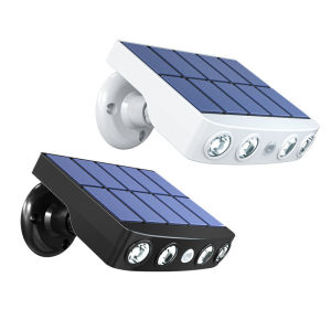 Vimite Led โซล่าเซลล์สวน Solar Wall Light Outdoor Waterproof Motion Sensor Garden Light 3 Mode ไฟถนนโซล่าเซล สำหรับบ้าน ตะราน เข้าชมตัวเสียงแบบธรรมชาติ สีวัฏฏูด
