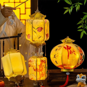 HENGI Glowing Mid-Autumn Festival Retro Lantern Handheld with Tassel Portable Lantern Romantic DIY Kindergarten Lantern Material Kit Lantern Festival