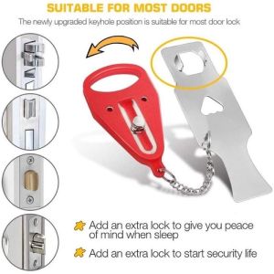 1pcs Security Anti-Theft Lock Portable Travel Door Lock Home Security for House Apartment Home