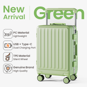 Freebird 20 Inch Hardcase Aluminum Frame Carry-On Luggage with USB Port Wide Handle Cup Holder & TSA Lock