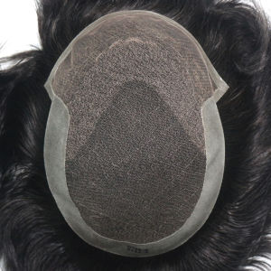French Lace Front Mens Toupee Natural Looking Remy Human Hair Men Wig Hair Replacements Hair System