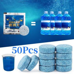 แท็บเล็ตกระจกหน้ารถยนต์ 50 ชิ้น เครื่องทำความสะอาดแข็ง เครื่องชัดผ้ากระจกหน้าอัตโนมัติทำความสะอาดแท็บเล็ตทำความสะอาดแก้ว อุปกรณ์ล้างรถ