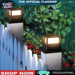 [Fuego Boxes] Solar Column Light Post Deck Lamp IP54 Waterproof Patio Fence Gate Lamp Solar Post Light for Patio Garden Courtyard Decoration for Pathway Yard Street