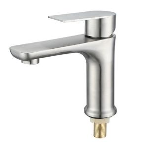 COUPLECOL Một chiếc lạnh Vòi nước phòng tắm Công tắc xoay Thép không gỉ Vòi chậu rửa Hoạt động dễ dàng Tay cầm đơn Vòi chậu rửa nhà bếp Phòng tắm cho khách