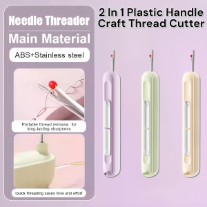 Hand Sewing Remover Sewing Rippers Dual-Purpose Needle Threader And Seam Ripper 2 In 1 Plastic Handle Craft Thread Cutter