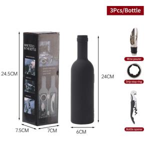 3/5 Pcs Deluxe Wine Accessories Gift Set Stainless Steel Wine Opener With Corkscrew Stopper Pourer Foil Cutter For Home Bar Use h260818
