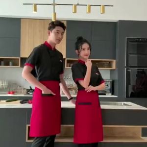 Ready to shipChef Uniform Costume Breathable Food Service Top Custom Short Sleeve Restaurant Kitchen Man Shirt Clothing
