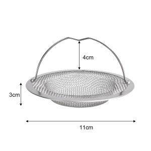[Warm Homie] Stainless Steel Filter Screen Kitchen Sink Filter Garbage Collector with Handle Outlet Bathroom Drainage Hole Hair Waste Filter