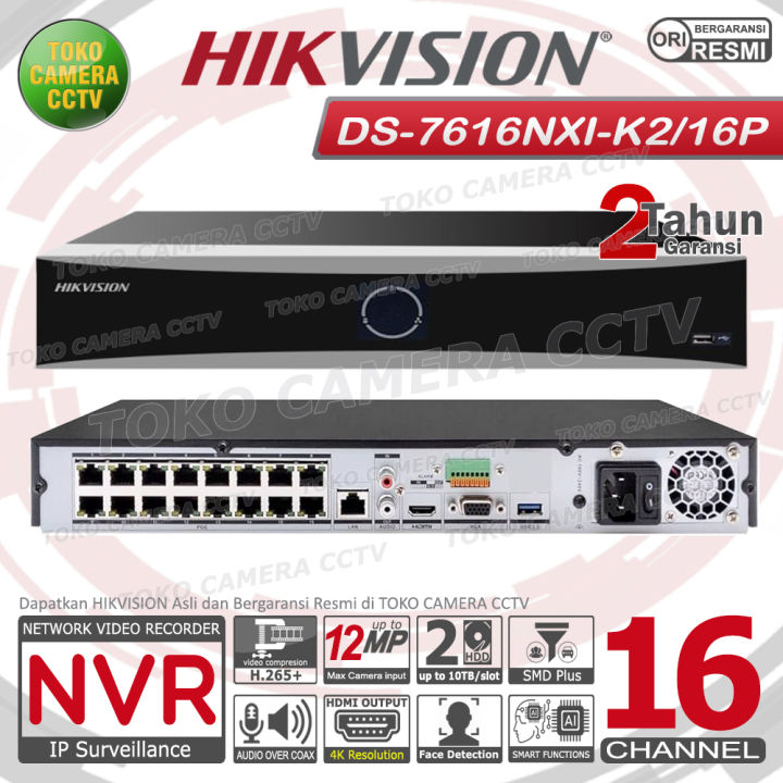 NVR 16 CHANNEL HIKVISION 12MP NVR CCTV POE 4K 8CH 2HDD Lazada - Main Image