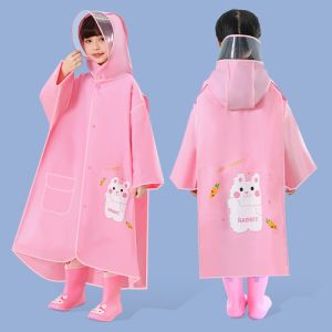 Aoduoyaya Cartoon EVA Raincoat with Backpack Thick Quick-Drying Raincoat for Kids Boys and Girls Pupils