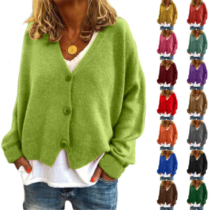 Casual sweater with open collar