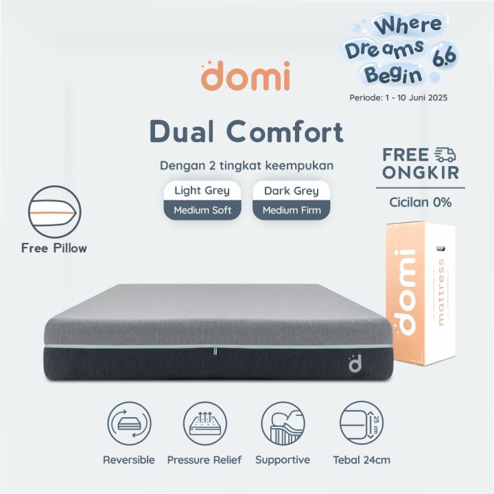 Domi All New Dual Comfort Mattress - Kasur Busa Dua Tingkat Soft dan Firm