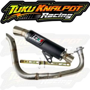 fullset knalpot tzm project samlong coating black doff corong thailand kobra all matic beat Vario