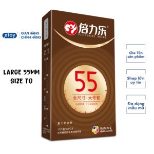 Bao cao su HBM 55mm Large  size lớn siêu mỏng hộp 10bcs