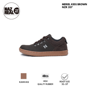 NAZREAL FOOTWEAR - Sepatu Sneakers Casual Anak Sepatu Kanvas Anak Meriel Kids Brown