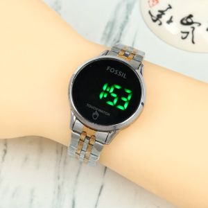 Paket Box Exclusive + Paperbag + Kartu / Jam Tangan FOS Bulat LED VA-858HR / Jam Tangan Fashion Wanita Tali Rantai Diameter 36 cm