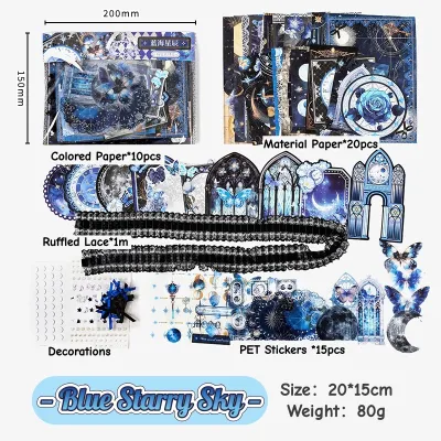 58PCS European Castle Series DIY Ita Bag Decoration Material Pack Bag Decor Sticker Pain Bag