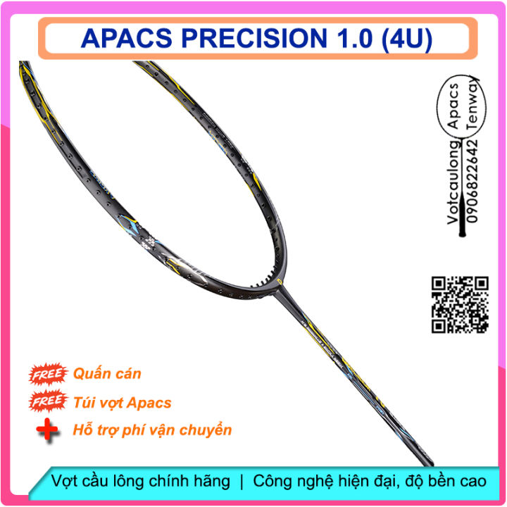 Vợt cầu lông Apacs Precision 1.0 (4U) Vợt 4U thân dẻo, thiên công hơi ...