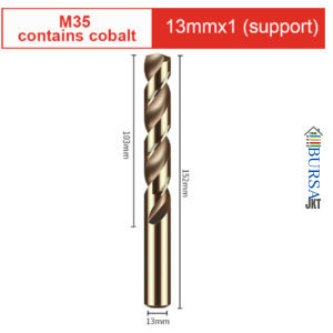 MATA BOR HSS COBALT BESI M35 GOLD MELUBANGI BESI STAINLESS STEEL 13 MM