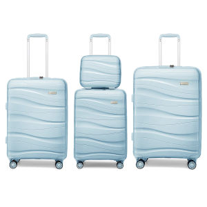 SEA CHOICE Koper Kabin PP Koper Travel Hardcase Ringan Tas Bagasi Besar TSA Kunci-14/20/24/28 Inch