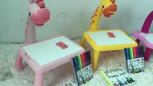 Childrens Painting Board Toys Childrens LED Projector Painting Table Desk Arts Educational Toys