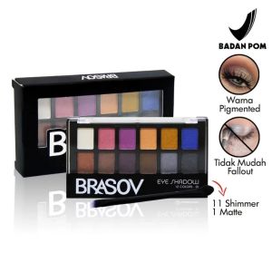 Brasov Eyeshadow 12 warna Nude dan Mix | Eyeshadow Make Up Palette | Make up mata