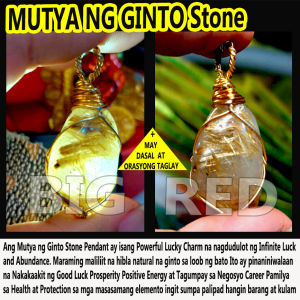 Mutya ng Ginto Good Luck Stone Powerful Stone Pendant for Infinite Luck and Abundance Spiritual Pampaswerte Lucky Charm Free Sinukuan