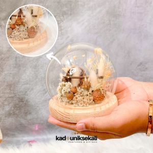 DOME GLASS TEMPAT CINCIN PERNIKAHAN NAMA FULL RUSTIC READY STOCK