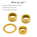 4Pcs Knob Cover for 2024 2025 Subaru Crosstrek Impreza Accessories, 2025 Forester, 2020-2025 Legacy Outback, 22-24 WRX 23-25 Ascent, Volume Tune, Start Stop Button Ring Rear Mirror Knob Cover(Gold). 