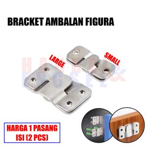 Plat BESAR KECIL Braket Ambalan Plat Gantung Meja Pigura Hiasan Dinding Papan Tulis Poster (Harga per 5 Pasang)