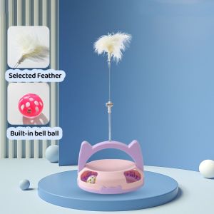 Cat Toy Bite-Resistant Artifact Teasing Cat Stick Self-High Amusement Cat Turntable Ball Plate