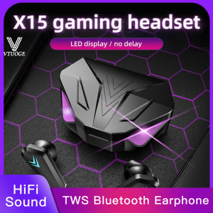 VTUOGE Bluetooth Earphones GamePods Gaming Earphone Wireless Gaming headphone 40MS Low Latency headset full Bass EarBudsGame /Music Mode with Microphone Breathing lights