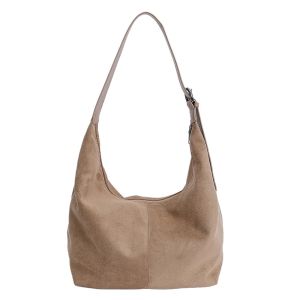Zipper Suede Matte Hobo Bag Handbag Large Capacity Vintage PU Crossbody Bag Solid Color Korean Style Female Tote Bag Girls2026