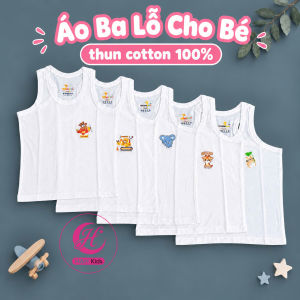 (16-30kg) COMBO 5 Áo ba lỗ trắng cho bé chất thun 100% cotton