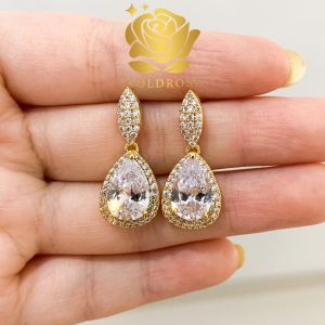 Anting Titanium SW2 Lapis Emas 18k ANTI Karat Crystal Swarovski