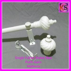 Besi Batang Tiang Gorden 0.5 - 2 Meter Single FullSet Pintu & Jendela Mahkota