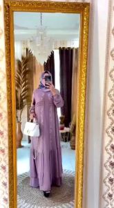dress gamis terbaru full ceruty baby doll andine model mewah