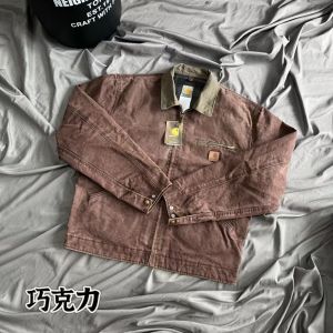 dropshipping J97 Heavyweight American Retro Washed Detroit Jacket Canvas Coat Rare Color Loose Plus Size