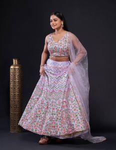 [PRE-ORDER] Semistitched Heavy Satin Silk Lengha (10-15 days delivery)