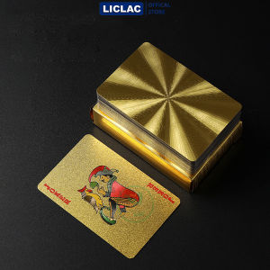 Bộ Bài Tây Nhựa PVC Mạ Vàng Cao Cấp chống nước chống gập gãy - Bài Poker LICLAC 54 lá siêu bền đẹp