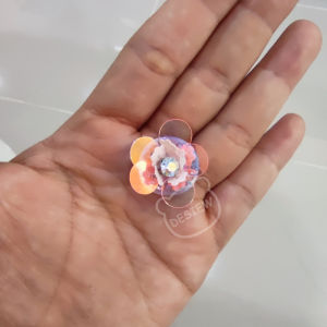 5pc 2.5cm Sew On Handmade 3D Flower Sequins Jahit Bunga 3D