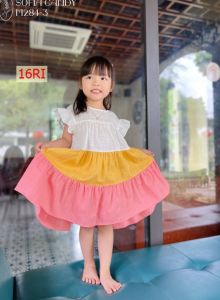 Đầm Babydoll phối màu Cho bé 1-10 tuổi - Tạp hóa Bát Muội