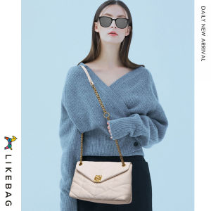 LIKEBAG fashion High Capacity Tote Bag Solid Color Classic Plaid Leather Single Shoulder Bag for Women