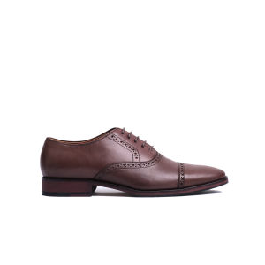 Barry Brown - Sepatu Kulit Formal Cap Toe Oxford Pantofel Brogue Wedding Shoes Sepatu Nikah Sepatu Kantor