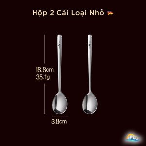 [Set 2 Cái] Thìa Ăn Cơm Ăn Phở Inox 316 SSGP Muỗng Súp Lòng Sâu Đúc Nguyên Khối Sáng Bóng Như Gương Dày Dặn Cao Cấp Đạt Chất Lượng LFGB Đức